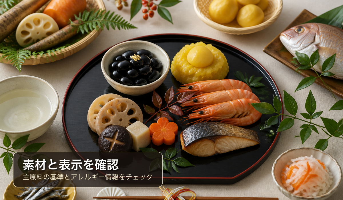 おせちに使われる食材をイメージした盛り付け
