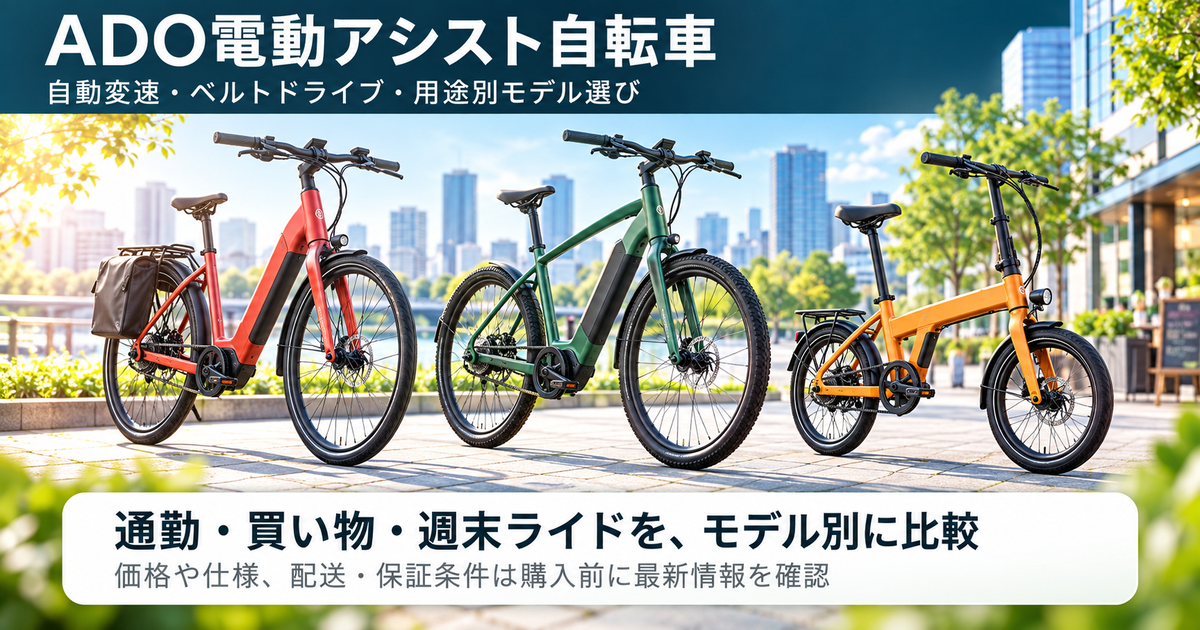ADO電動アシスト自転車の特徴と選び方