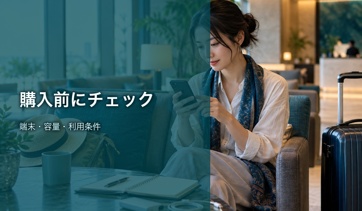 eSIMの対応端末と利用条件を確認する旅行者